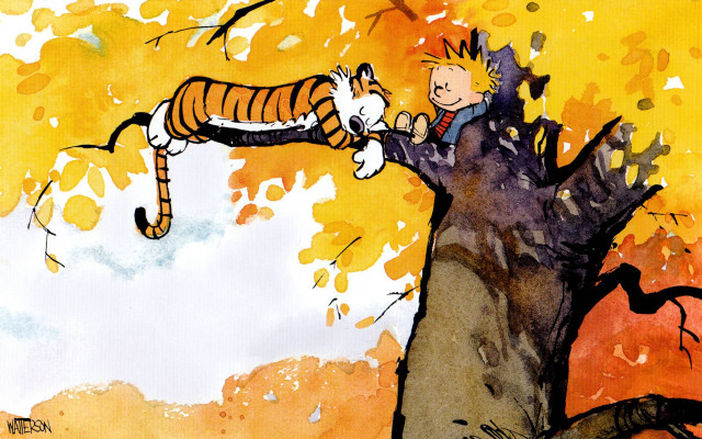 Tiger climbing tree man back free wallpaper - medium preview image