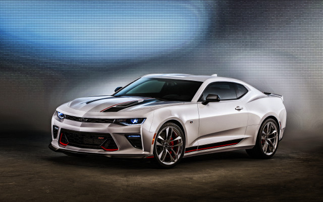 White chevrolet camaro spotlight blue free wallpaper - medium preview image