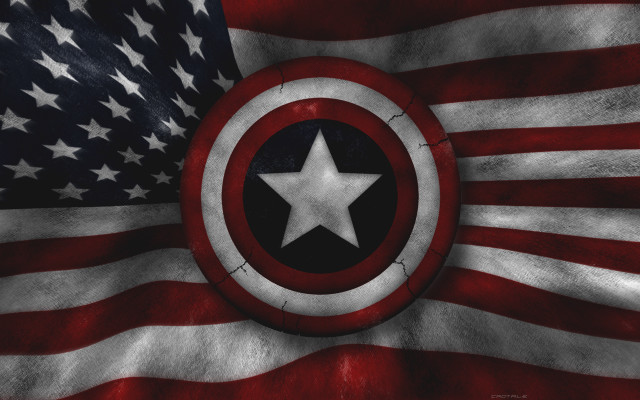 Captain america flag star circle free wallpaper - medium preview image