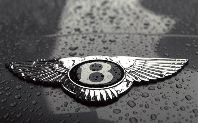Bentley emblem rain water drops free wallpaper - medium preview image