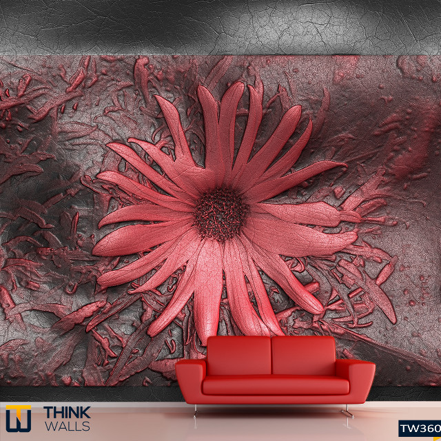 Red couch wall flower side free wallpaper - medium preview image