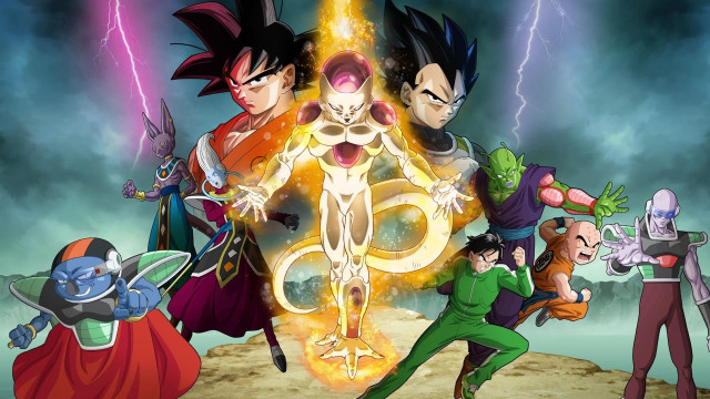 Cartoon characters lightning background golden free wallpaper - medium preview image