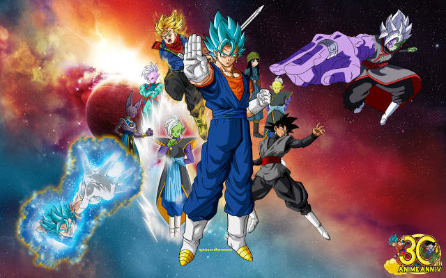 Dragon ball characters space stars free wallpaper - medium preview image