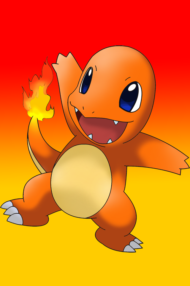 Cartoon character fireball smiling red free wallpaper - medium preview image