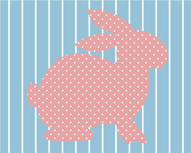 Pink bunny rabbit blue white free wallpaper - medium preview image