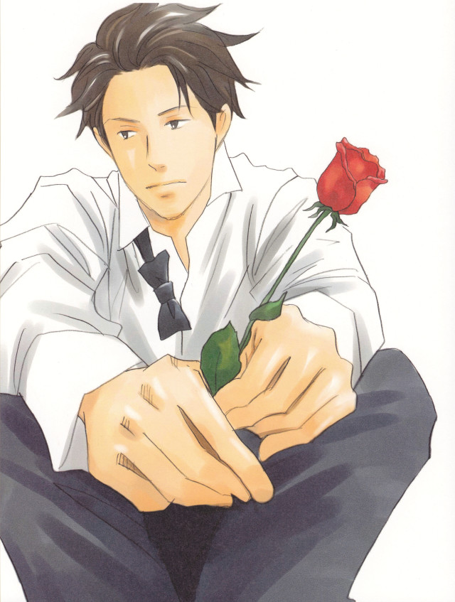 Man holding rose white shirt free wallpaper - medium preview image