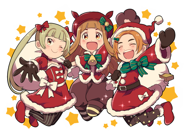 Anime girls christmas costumes coffee free wallpaper - medium preview image