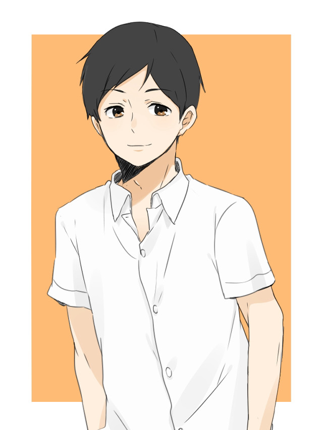 Man white shirt black hair #2 free wallpaper - medium preview image