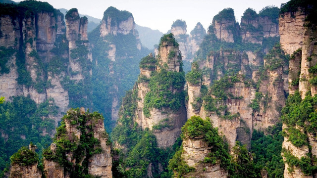 Mountain range tall rocks trees #2 free wallpaper - medium preview image