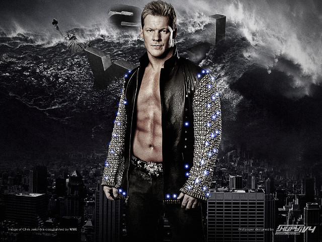 Man leather jacket city skyline free wallpaper - medium preview image