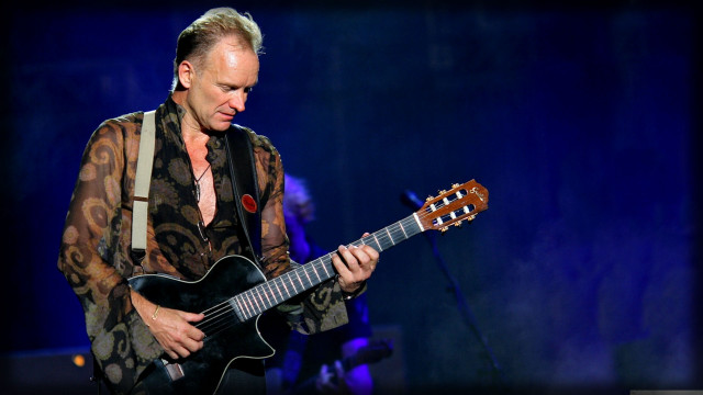 Man guitar concert stage microphone free wallpaper - medium preview image