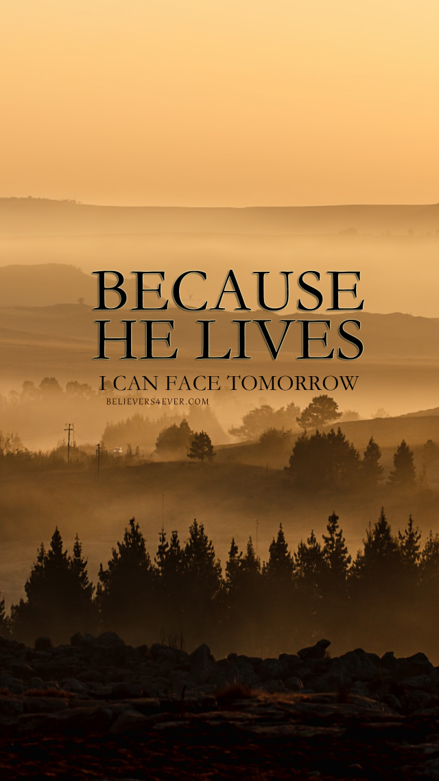 Foggy landscape quote because he free wallpaper - medium preview image
