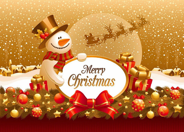 Snowman merry christmas sign presents free wallpaper - medium preview image