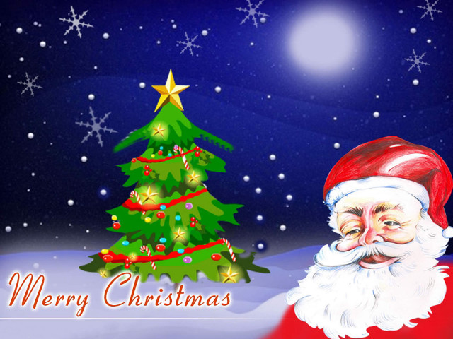 Santa claus christmas tree star free wallpaper - medium preview image