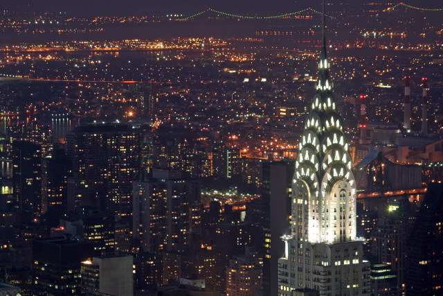 Large building lit top city free wallpaper - medium preview image