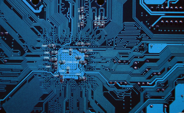 Computer board electronic components blue free wallpaper - medium preview image