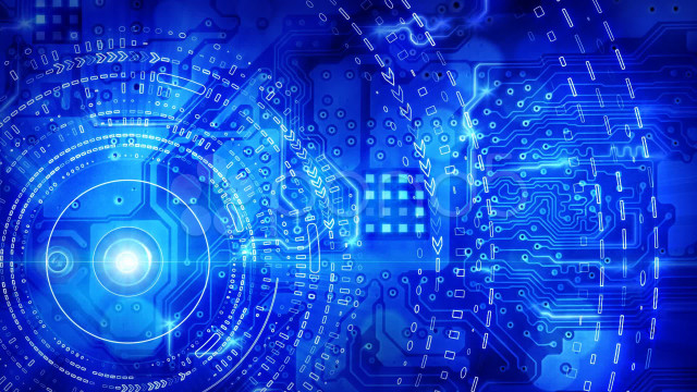 Blue circuit board light background free wallpaper - medium preview image