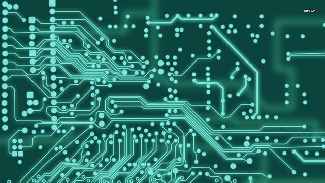 Circuit board green white blue free wallpaper - medium preview image