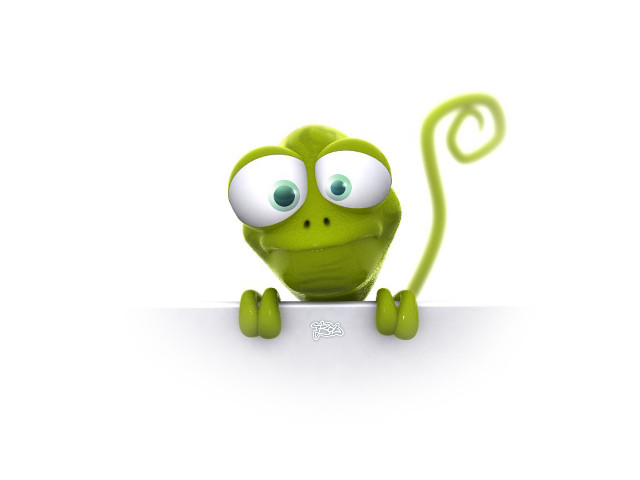 Green creature big eyes sign free wallpaper - medium preview image