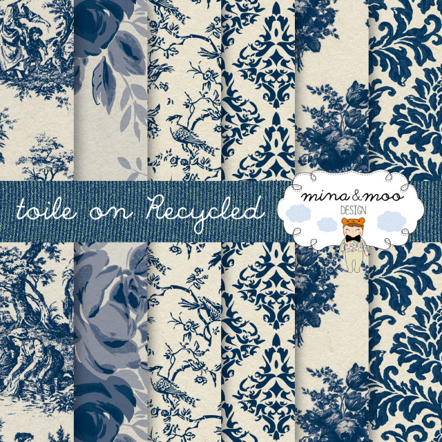 Blue floral ribbon mingei bird free wallpaper - medium preview image