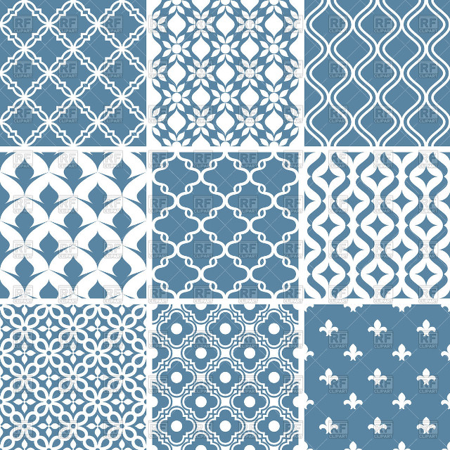 Blue white patterns decorative objects free wallpaper - medium preview image