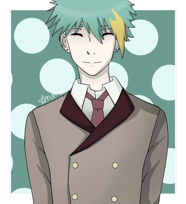 Green hair school uniform anime free wallpaper - medium preview image
