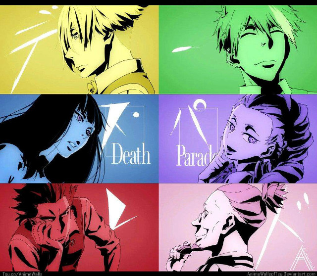 Anime characters colorful font group #2 free wallpaper - medium preview image