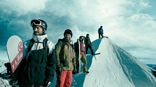 Skiers group snow slope standing free wallpaper - medium preview image