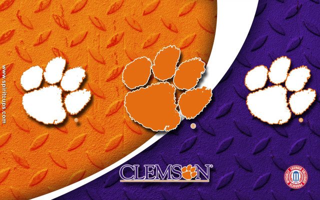 Clemson logo purple orange background free wallpaper - medium preview image