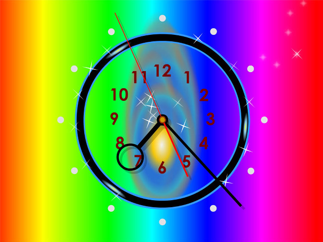 Clock rainbow background stars light #2 free wallpaper - medium preview image