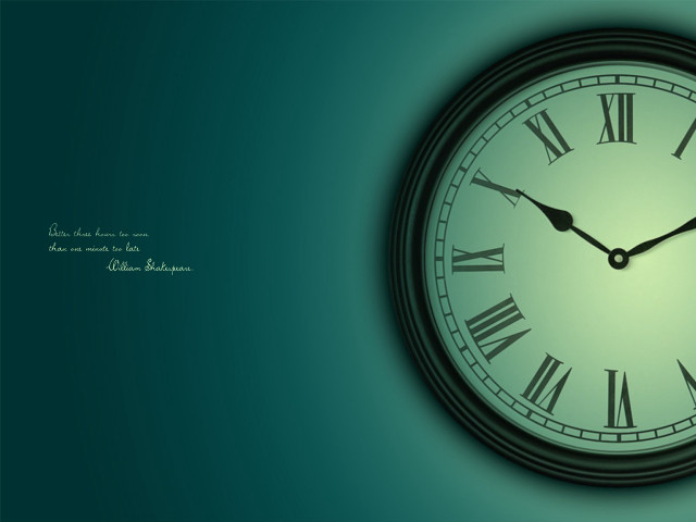 Clock roman numerals green background #4 free wallpaper - medium preview image
