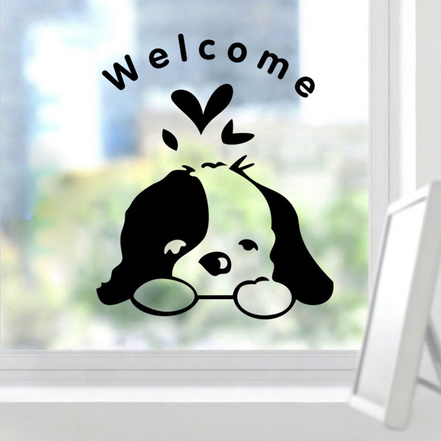 Window dog welcome sign sill free wallpaper - medium preview image