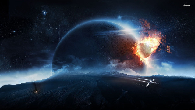 Space rocket distant object aurora free wallpaper - medium preview image