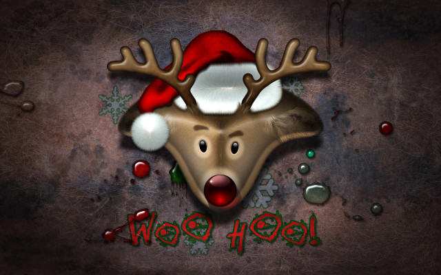 Reindeer santa hat merry christmas free wallpaper - medium preview image