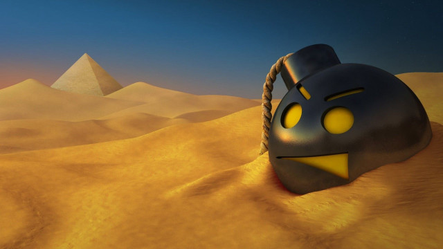 Helmet desert pyramids blue sky free wallpaper - medium preview image