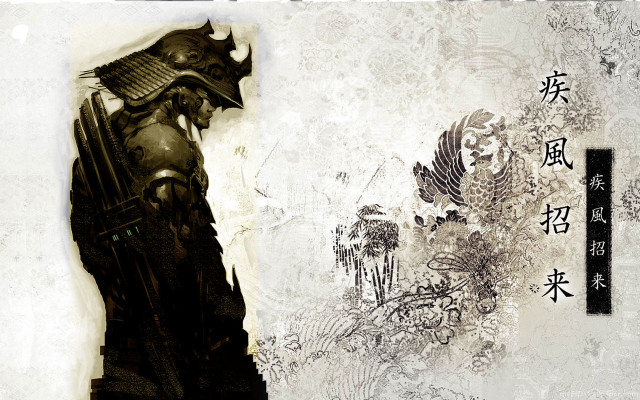 Man helmet sword dragon shoulder free wallpaper - medium preview image