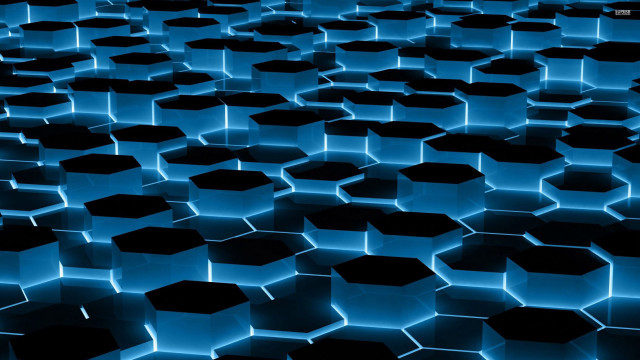 Blue black hexagons large group #2 free wallpaper - medium preview image