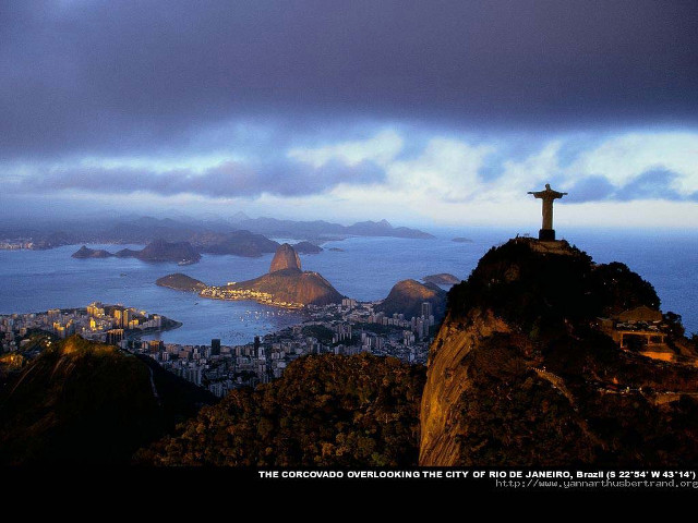 Statue mountain city water background #2 free wallpaper - medium preview image