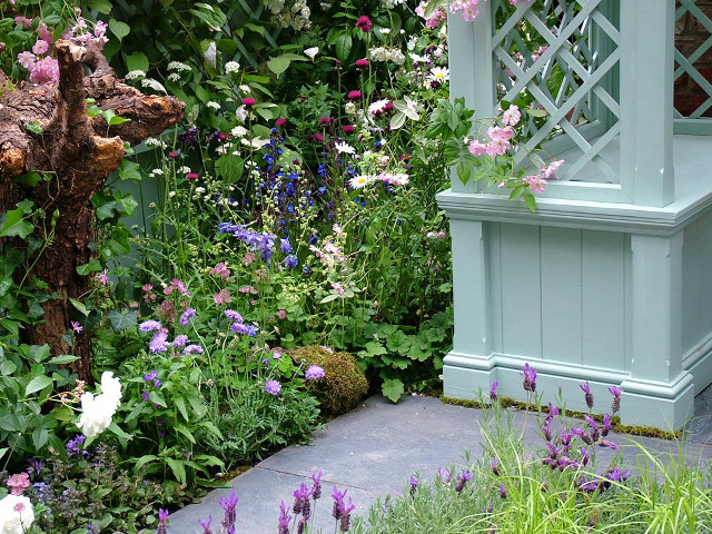Garden gazebo flowers plants center free wallpaper - medium preview image