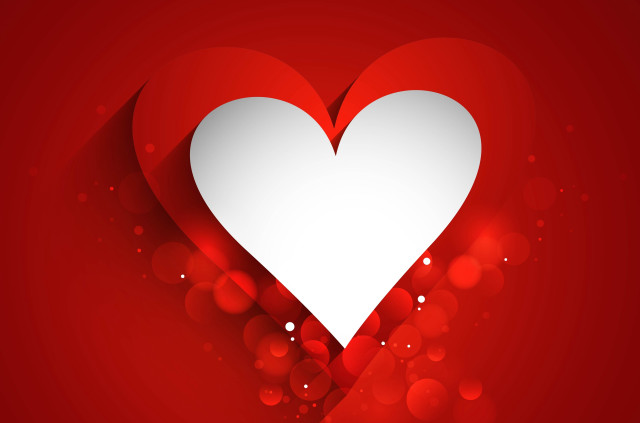 Heart paper cutout red bubbles free wallpaper - medium preview image