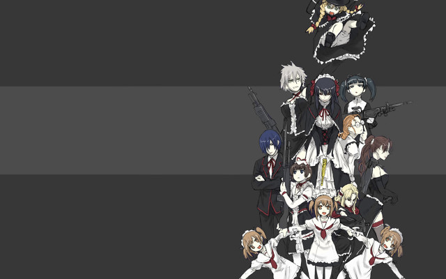 Anime characters pyramid guns black free wallpaper - medium preview image