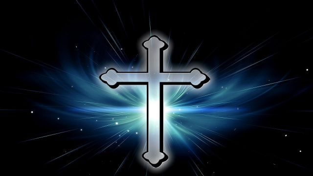 Cross blue white stars black free wallpaper - medium preview image