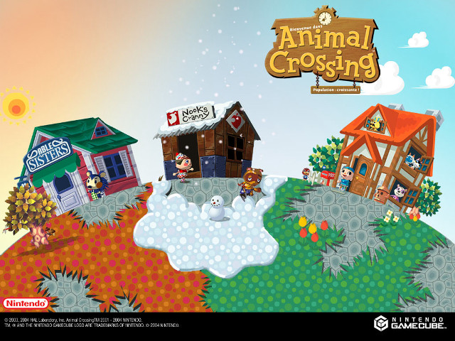 Village cartoon dog house hill free wallpaper - medium preview image