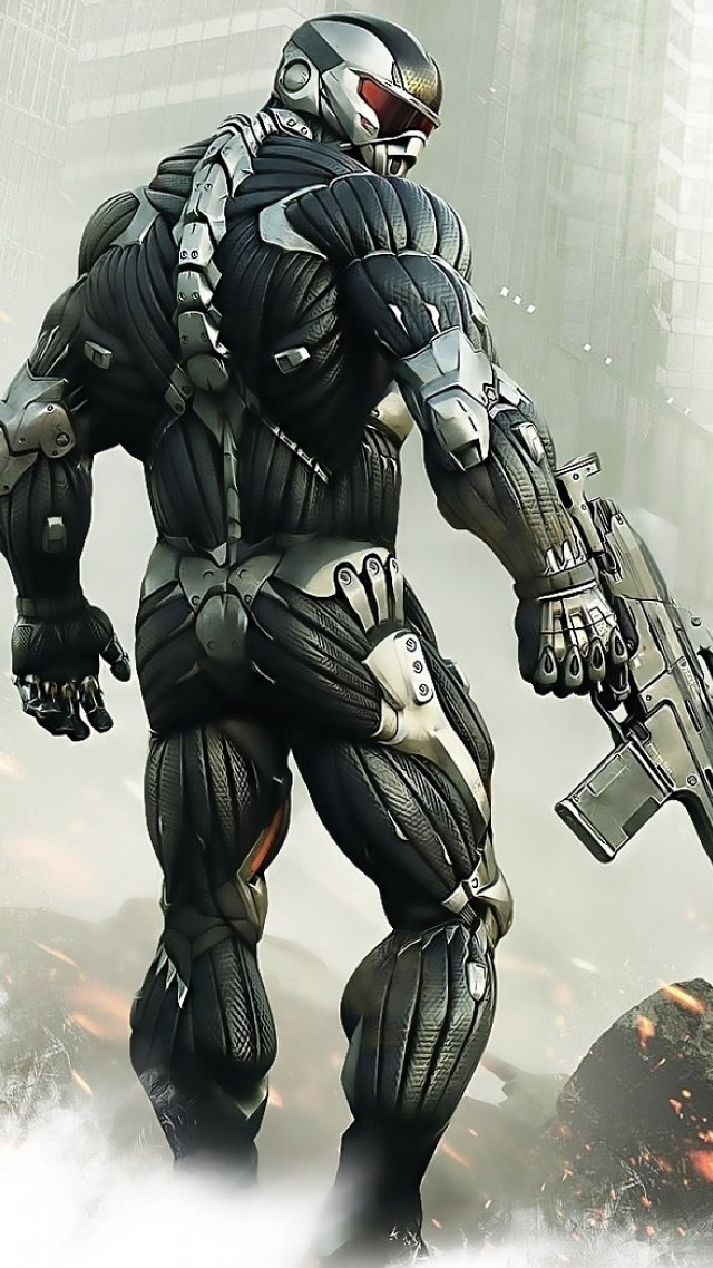 Futuristic man suit gun holding #2 free wallpaper - medium preview image