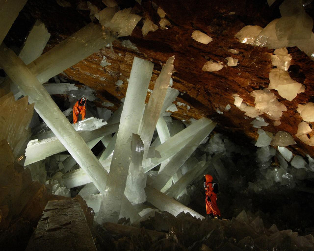 Cave ice crystals group people #2 free wallpaper - medium preview image