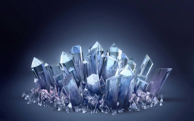 Crystal rocks black background blue free wallpaper - medium preview image