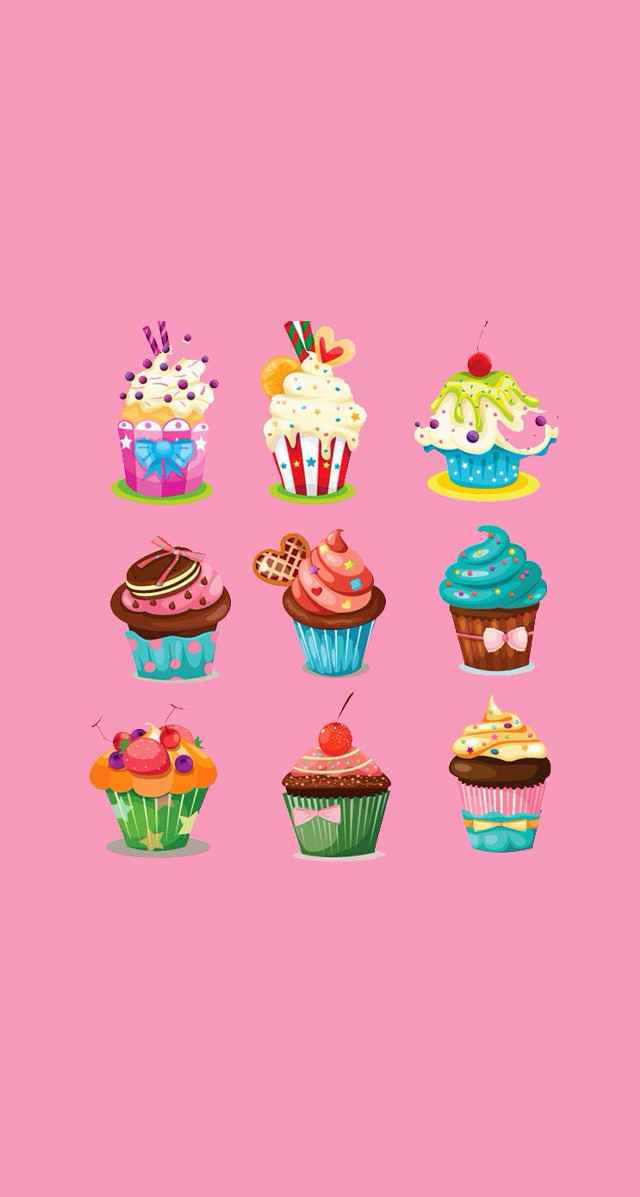 Pink background cupcakes variety sides free wallpaper - medium preview image