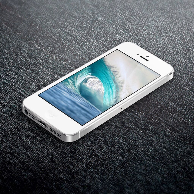 White iphone blue wave black free wallpaper - medium preview image
