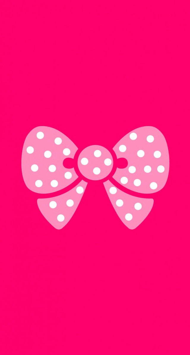 Pink bow white dots pink free wallpaper - medium preview image