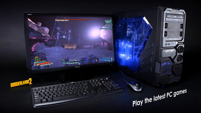 Computer keyboard mouse desk black free wallpaper - medium preview image